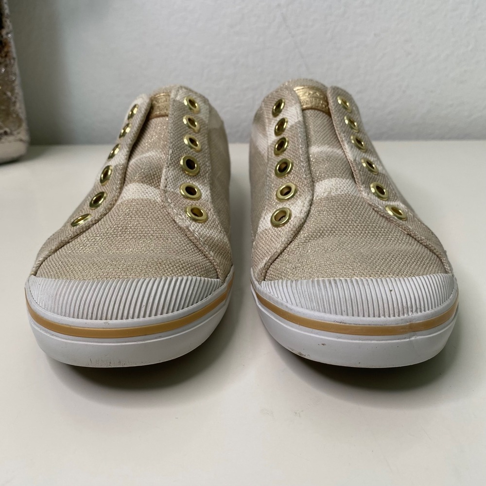 COACH Kennedi Slip On Sneakers Women's Gold Sequin Embellished Shoes 6B‎ - Picture 4 of 11